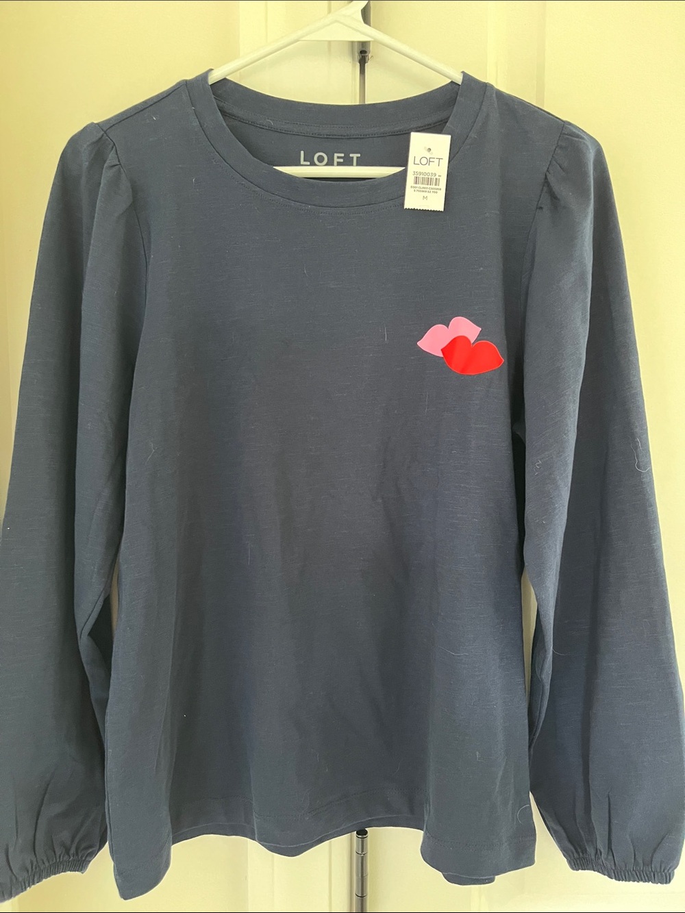Loft Navy Long Sleeve Top